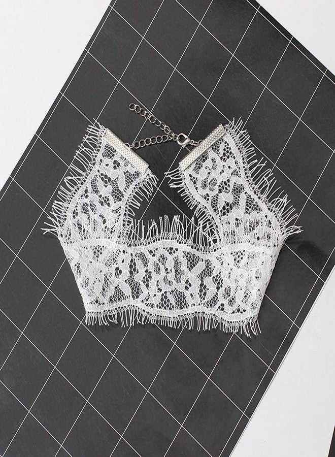 fxmimior Dainty Black and White Lace Punk Boho Choker Necklaces Minimalist Necklace Chain Jewelry for Women 2 Pcs - Image 3
