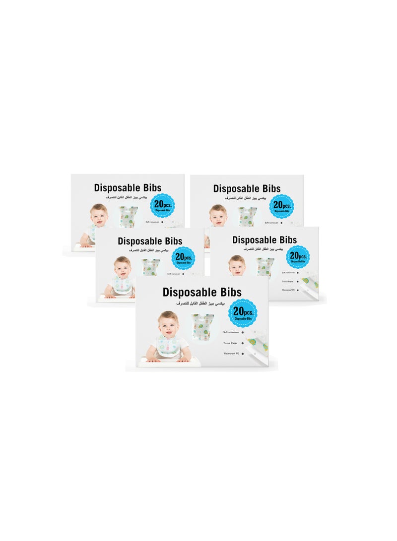 Pixie Pixie Disposable Bibs 20Pcs Pack of 5  - Image 1