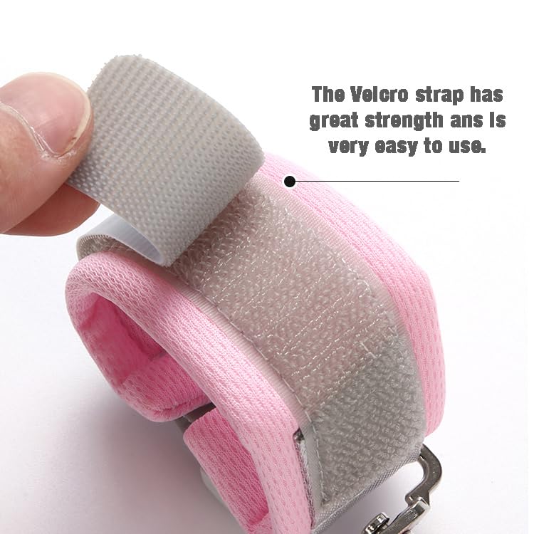 PandaEar Toddler Leash Harness and Anti Lost Wrist Link, 3 in 1 Kids Safety Harnesses with Leash, Child Anti-Lost Leash Walking Wristband Assistant Strap Belt for Baby Girls -Pink - Image 3