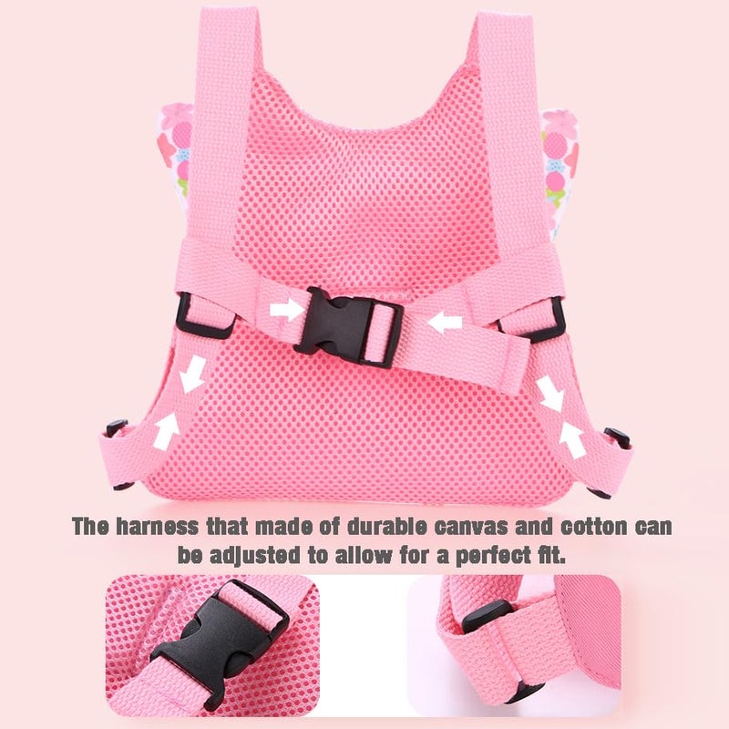 PandaEar Toddler Leash Harness and Anti Lost Wrist Link, 3 in 1 Kids Safety Harnesses with Leash, Child Anti-Lost Leash Walking Wristband Assistant Strap Belt for Baby Girls -Pink - Image 2