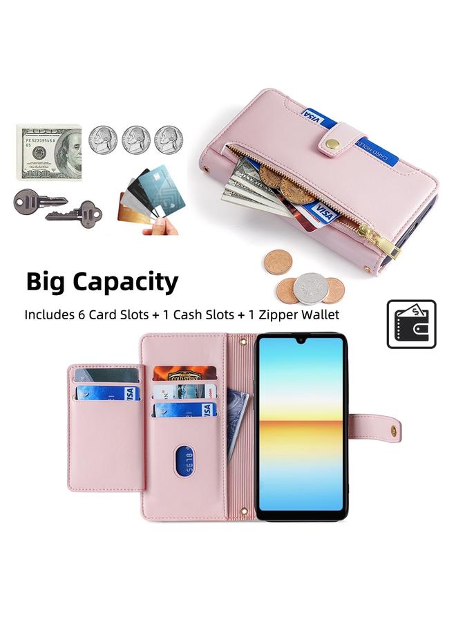 إيروريكس جراب هاتف Sony Xperia Ace III من الجلد بتصميم خروف مع سحاب ومحفظة - Image 3