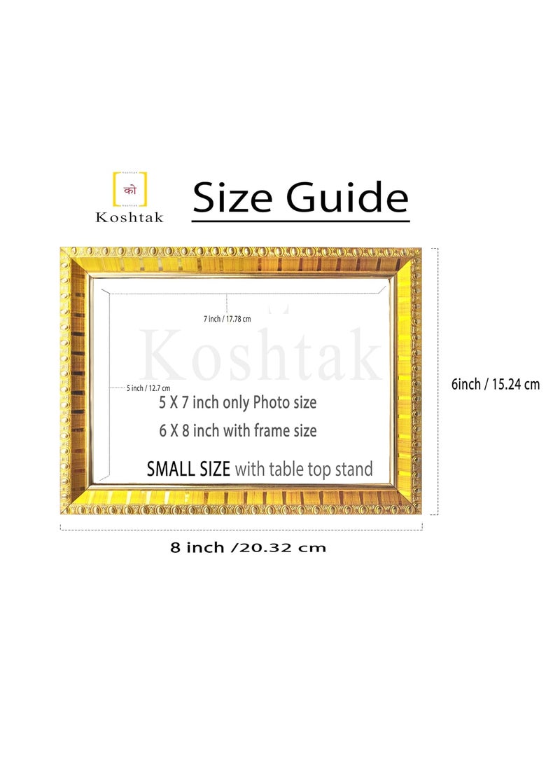 Koshtak Koshtak HanumanBajrangbali ji And Maa SherawaliNav Durga 9 Roop on tiger 6 x 8 inch Table top stand photo frame with Unbreakable Glass for temple Worshipgifthome decor  - Image 3