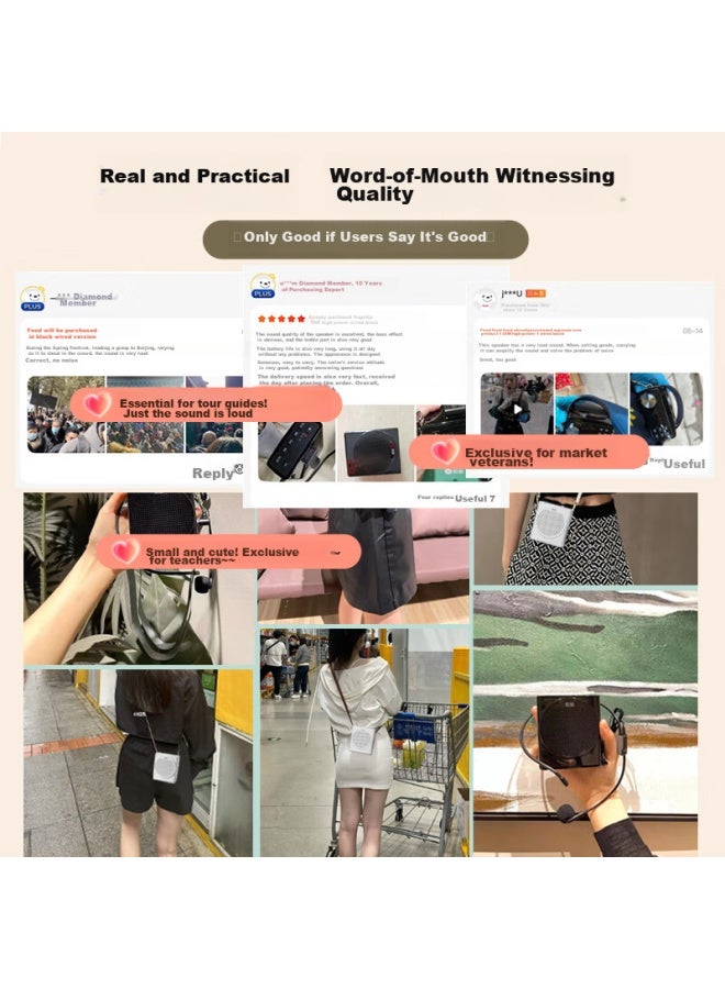 SOAIY S638 Mini Megaphone For Teachers, 18w Power, Smart Anti-howling, Built-in 300s Recording, Bluetooth Speaker, Teaching Guide, Shopping Guide, Loudspeaker, Type-c White - Image 3
