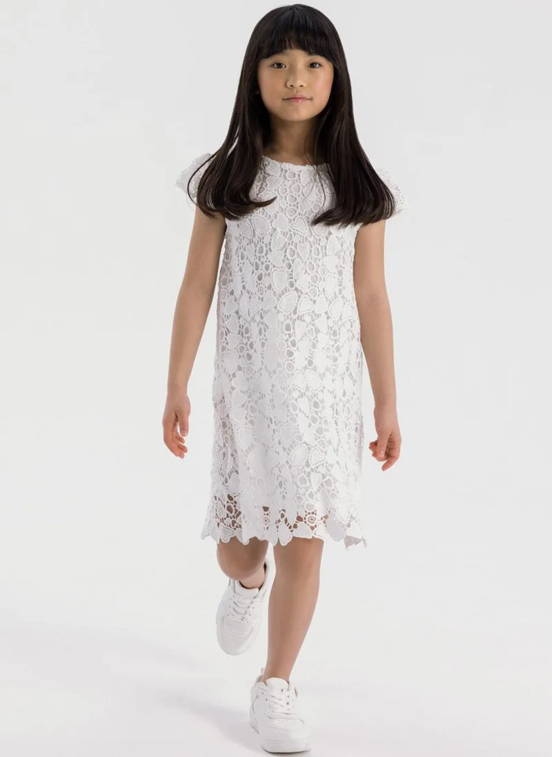 MINOTI Lace Overlay Dress