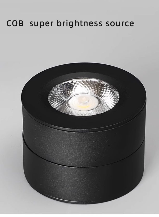 Black Adjustable LED Ceiling Spotlights 24°Angle Diameter 10x10x75mm,Surface Mounted Spot light Downlight,12W 230V Cob Bulbs Lamp Included Aluminium Body - Image 5