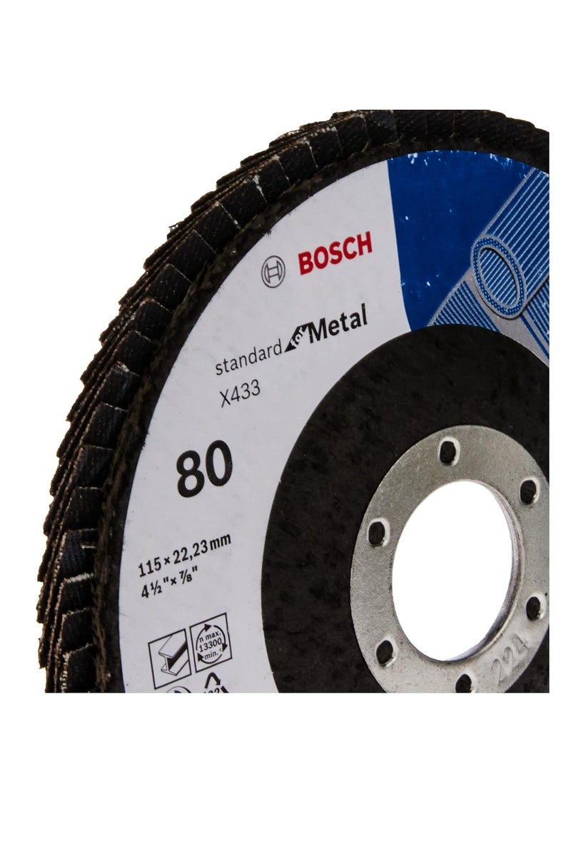 BOSCH Standard Metal Flap Disc X433, 80 Grit, 115 mm Diameter-2608601709 - Image 3