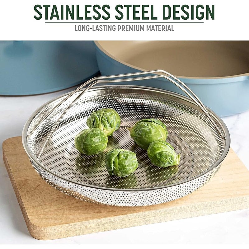 Goodful All-In-One Pan Steamer Basket, Premium Stainless Steel Construction, Dishwasher Safe, Perfect for Steaming Vegetables, Full Handle for Easy Use - Image 3