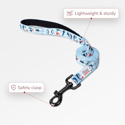 Zigly Lifestyle Doodle Dog Leash-Blue | Durable Long Leash for Dogs | Comfortable Grip, Stylish Printed Ltraining Leash for Daily Walks - Image 2