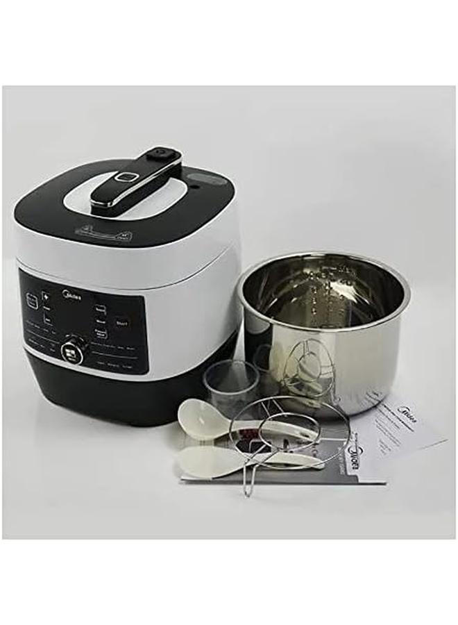 مديا طنجرة ضغط متعددة سعة 6 لتر قوة 1000 وات 14 قائمة محددة مسبقًا، لون أبيض Myss6062 - Image 3