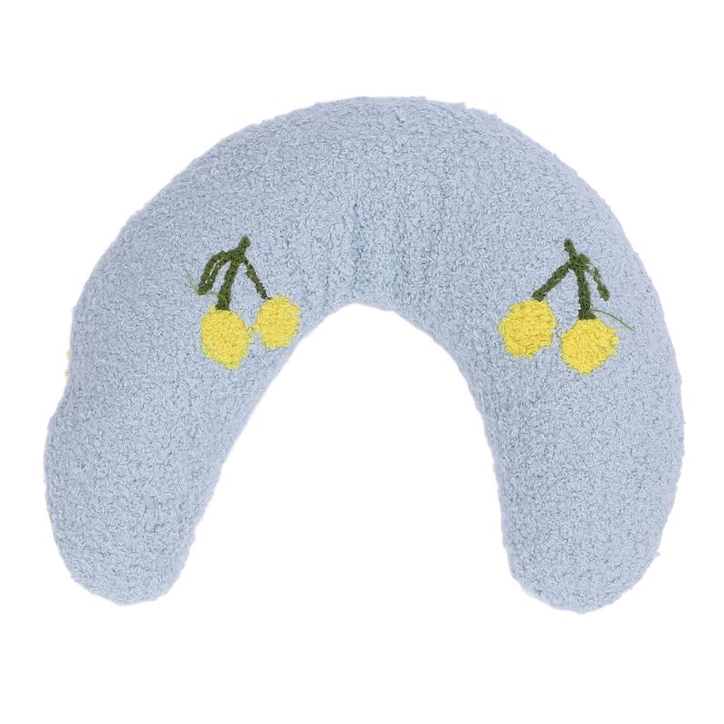 Pet U Shaped Neck Pillow for Dogs Blue Cherry Pattern Soft Plush Fabric Easy to Clean - Image 2
