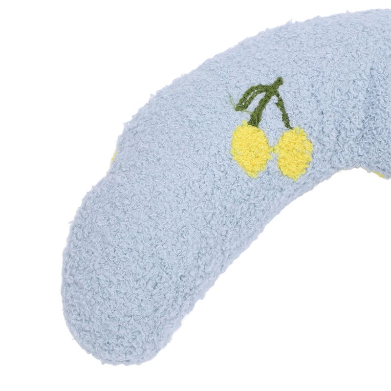Pet U Shaped Neck Pillow for Dogs Blue Cherry Pattern Soft Plush Fabric Easy to Clean - Image 4