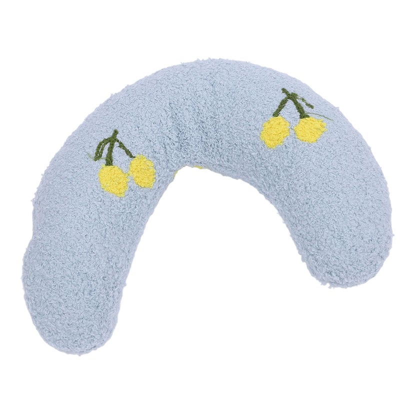 Pet U Shaped Neck Pillow for Dogs Blue Cherry Pattern Soft Plush Fabric Easy to Clean - Image 3