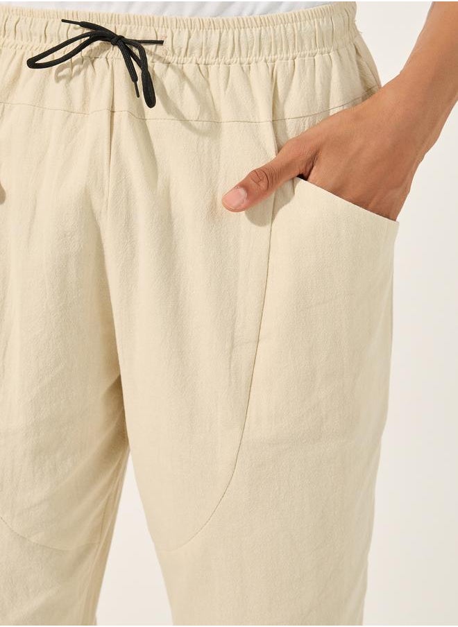Styli Styli Cotton Linen Woven Pant with Drawstring  - Image 3