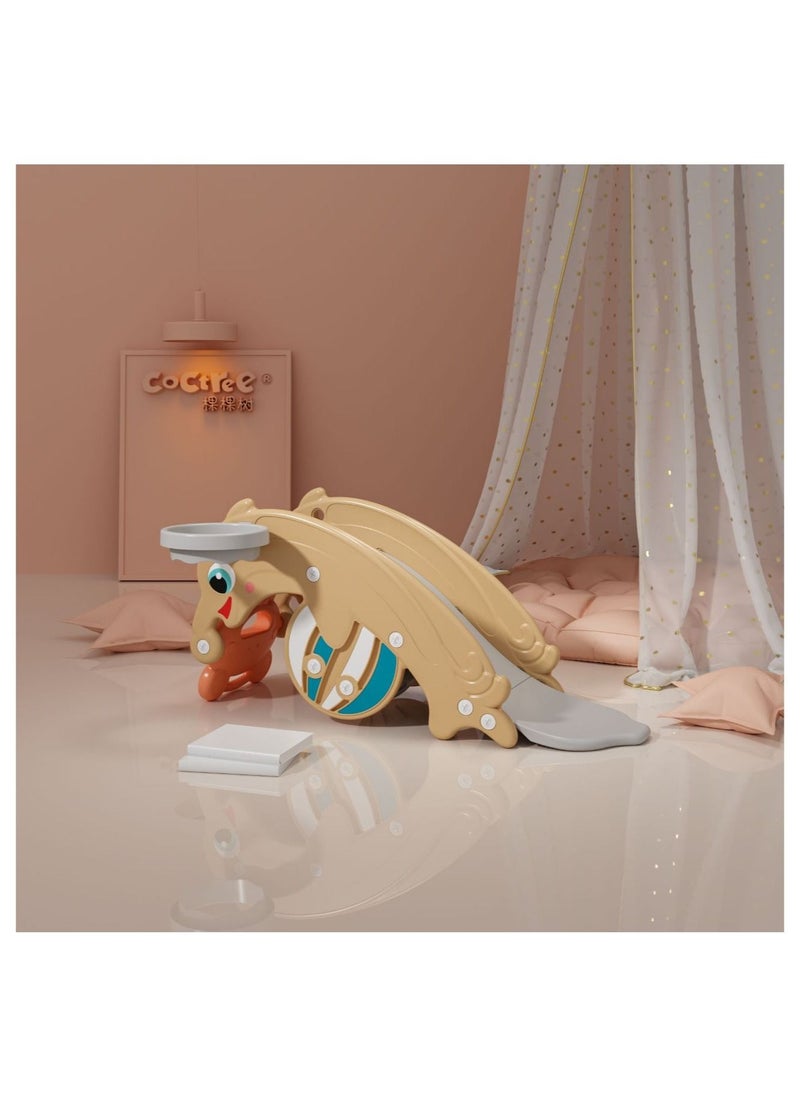 Baby 3 in 1Frog  Rocking Chair Toy with  dolphin Baby Slide & Basket Ball Stand  - Image 4