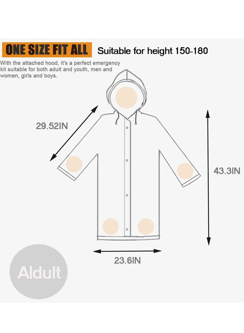 SYOSI Rain Ponchos Raincoat EVA Waterproof Portable Rain Jacket Coats Camping Hiking Outerwear Reusable With Hoods and Open Sleeves for Adults Men Women - Image 4