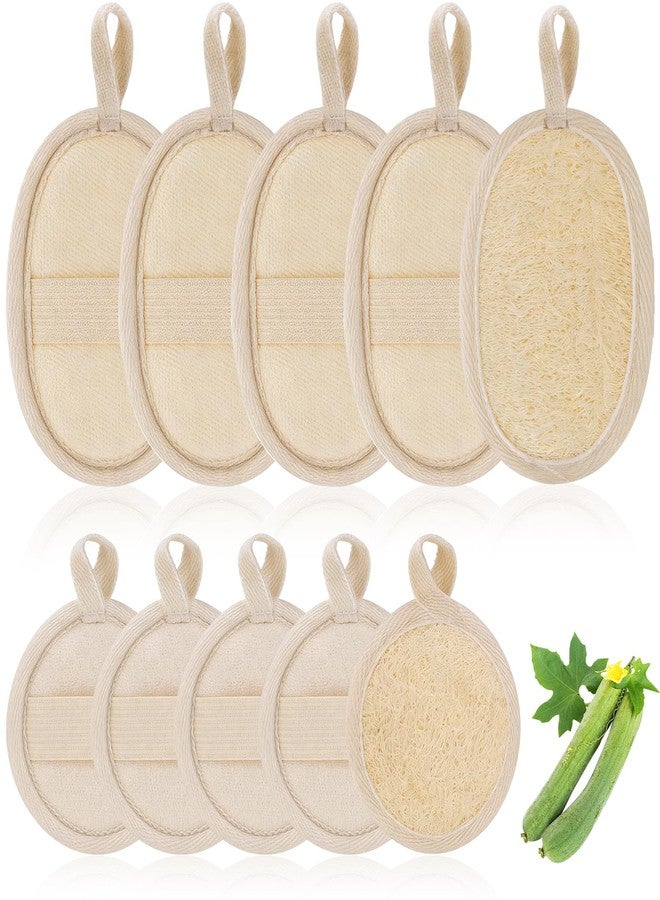 Waaqkid 10PCS Natural Loofah Sponge Set, Loofah Exfoliating Scrubber for Body & Facs - Image 1