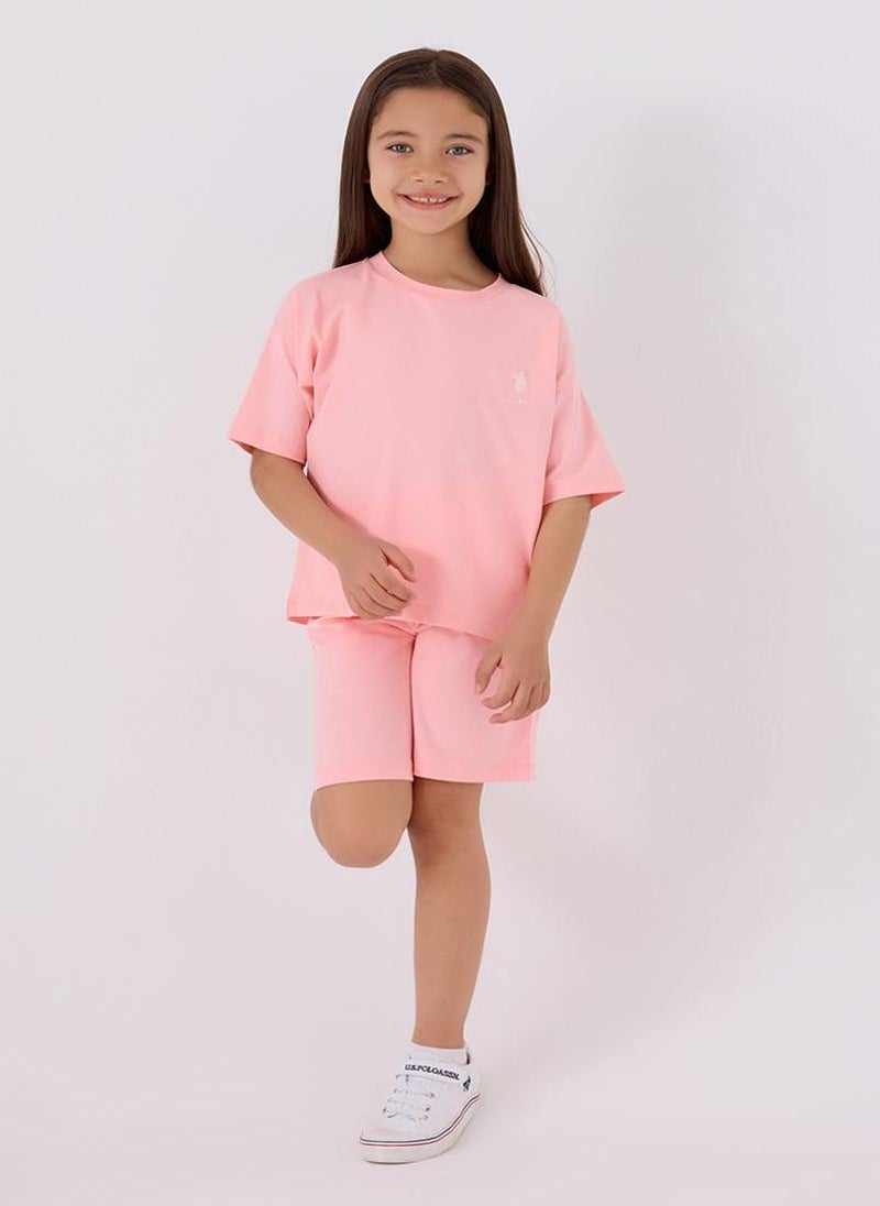 U.S. Polo Assn. U.S. Polo Assn. Girls Pink Bermuda Set - Image 3