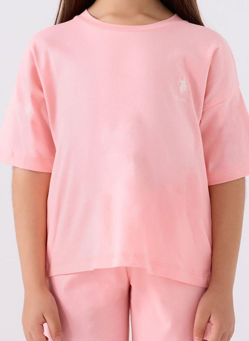 U.S. Polo Assn. U.S. Polo Assn. Girls Pink Bermuda Set - Image 4