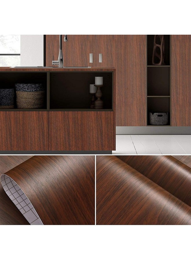 Wolpin Kitchen Wall Stickers Wood Wallpaper DIY PVC Shelf Liner, Furniture, Almirah, Table Top, Wardrobe, Kitchen Cupboard Decal, Mahogany Brown - Image 4