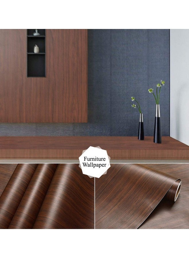 Wolpin Kitchen Wall Stickers Wood Wallpaper DIY PVC Shelf Liner, Furniture, Almirah, Table Top, Wardrobe, Kitchen Cupboard Decal, Mahogany Brown - Image 3