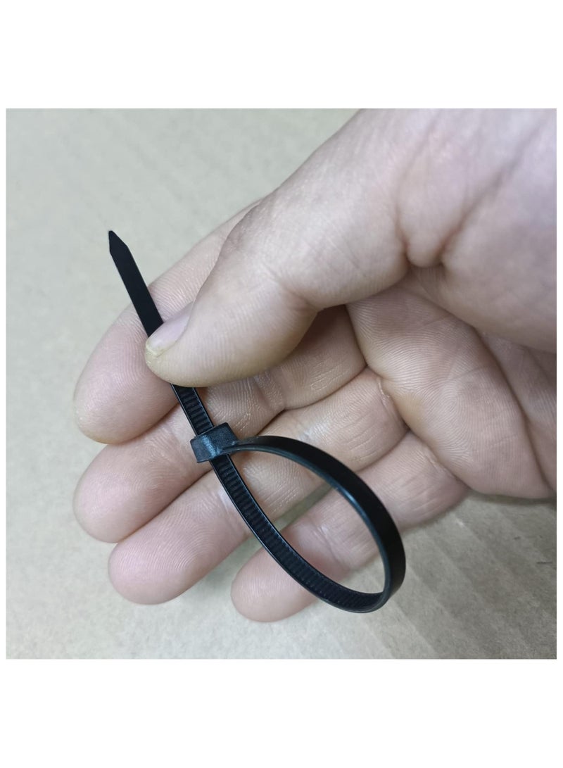 100 pcs 6 inch Cable Zip Ties Heavy Duty, Premium Plastic Wire Ties with 50 LBS Tensile Strength, Self-Locking Black Nylon Cable Tie Wraps Straps for Indoor... - Image 2