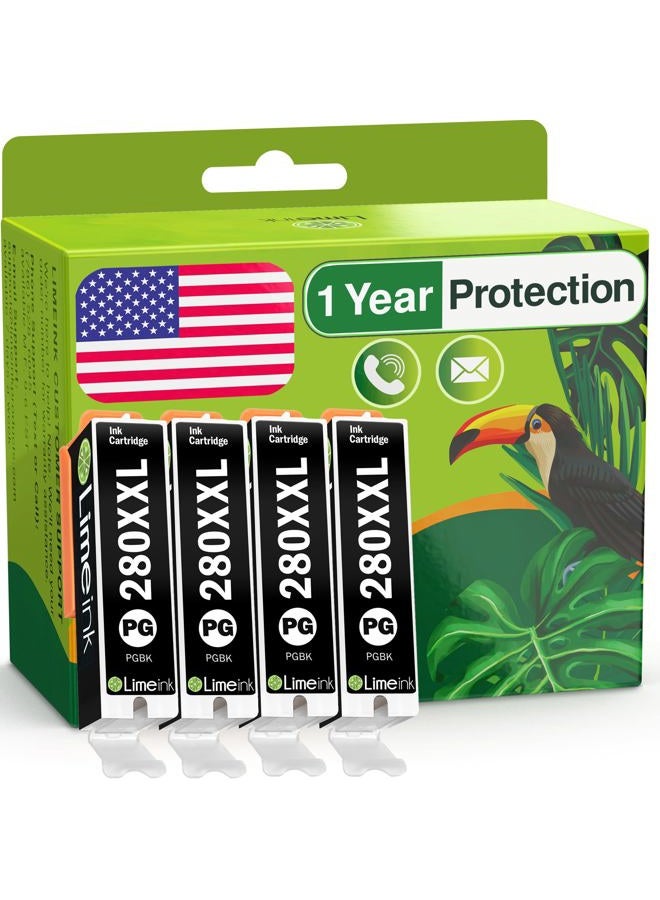 Compatible Ink Cartridge Replacement for Canon Ink 280 Cartridges 280xxl PGBK for Canon Ink Cartridges for Canon 280 Ink Cartridges for Canon TR8520 Ink Cartridges 4 BK