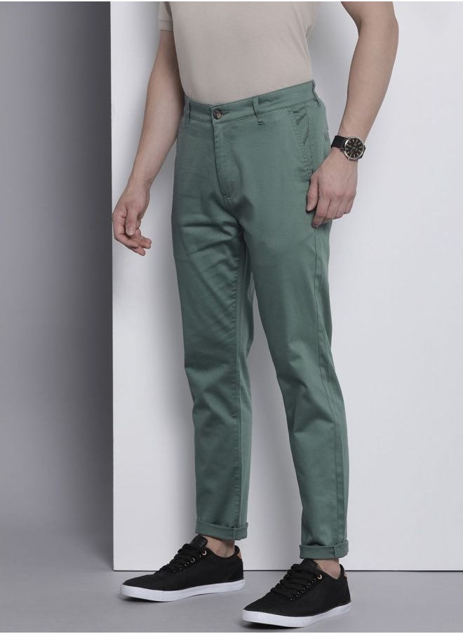 The Indian Garage Co Men Slim Fit Solid Mid-Rise Stretchable Chinos  - Image 2