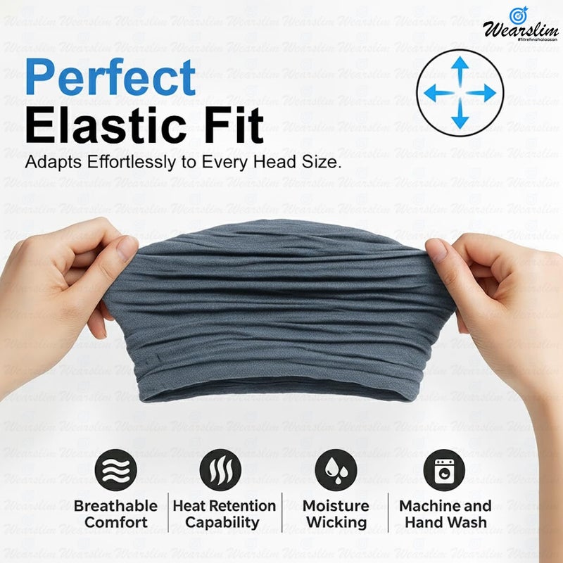 Wearslim قبعات صوف دافئة ®، قبعة رأس مع دافئ للرقبة مجموعة قبعات شتوية وشالات للرجال والنساء - Image 3
