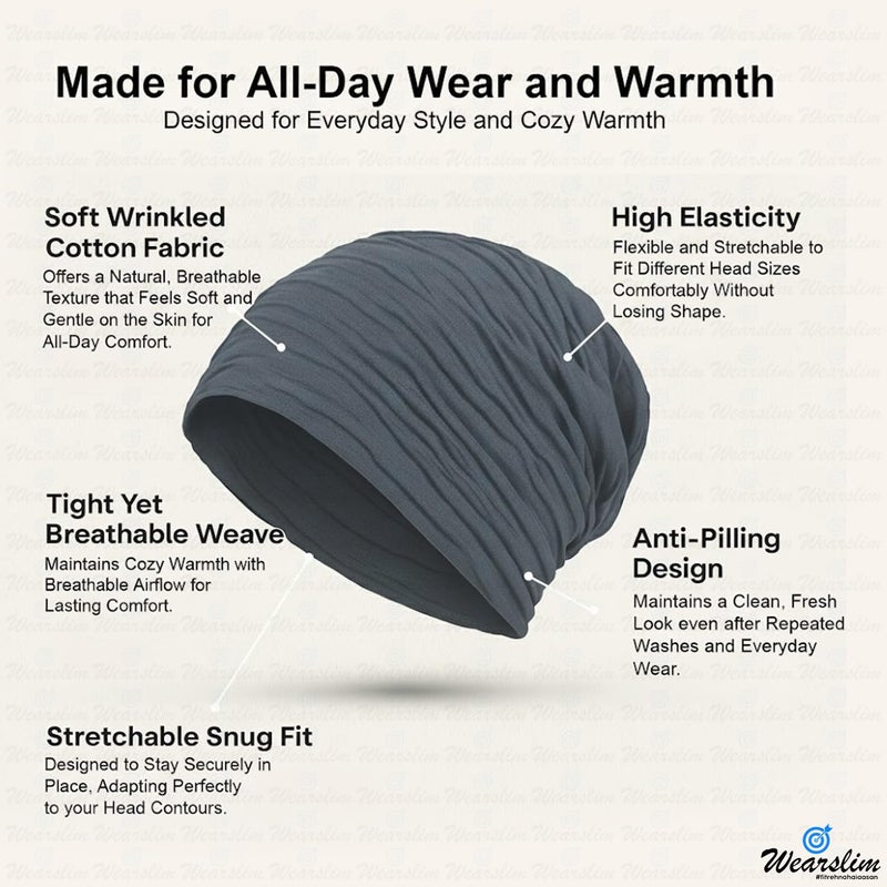 Wearslim قبعات صوف دافئة ®، قبعة رأس مع دافئ للرقبة مجموعة قبعات شتوية وشالات للرجال والنساء - Image 4