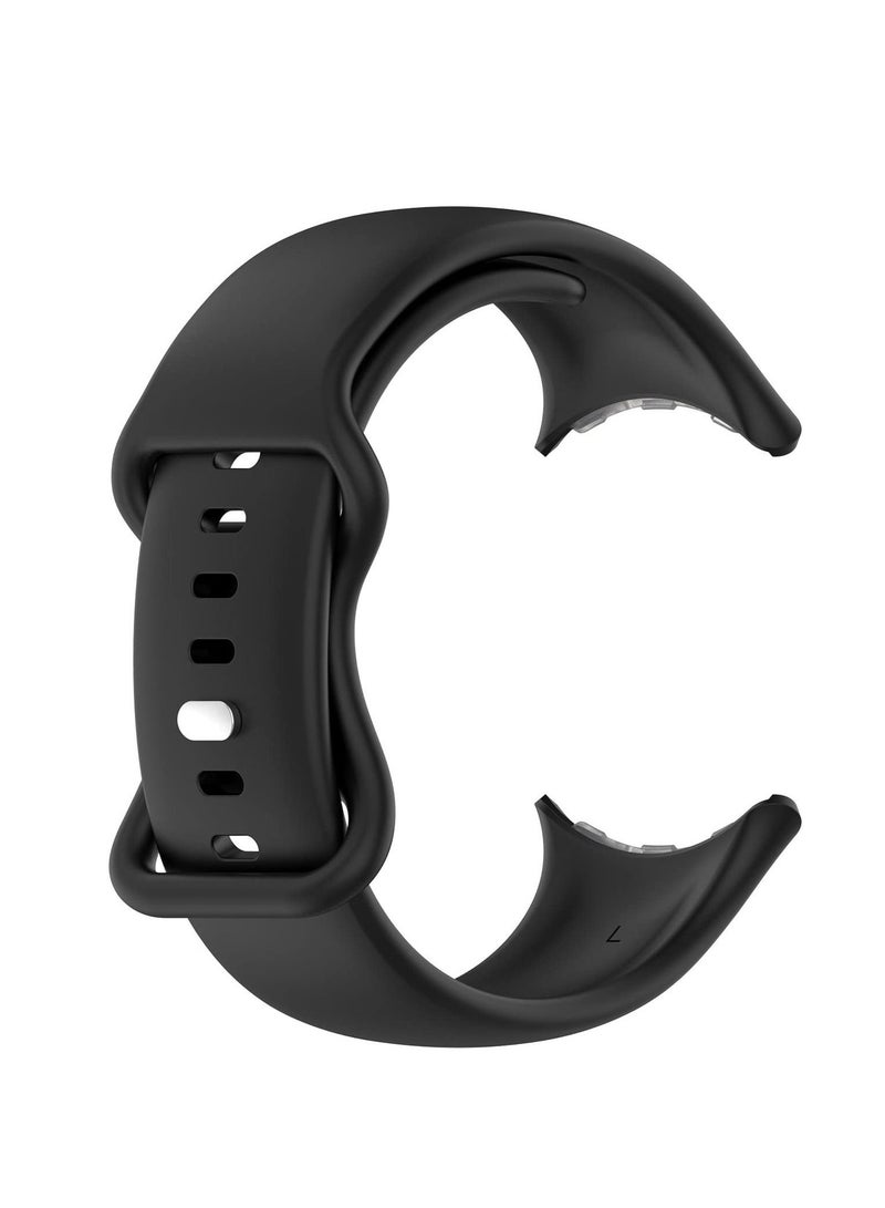 Strap Compatible with Google Pixel Watch Small Replacement Sport Silicone Watch Band Straps for Google Pixel Watch Women (Black S) - Image 5