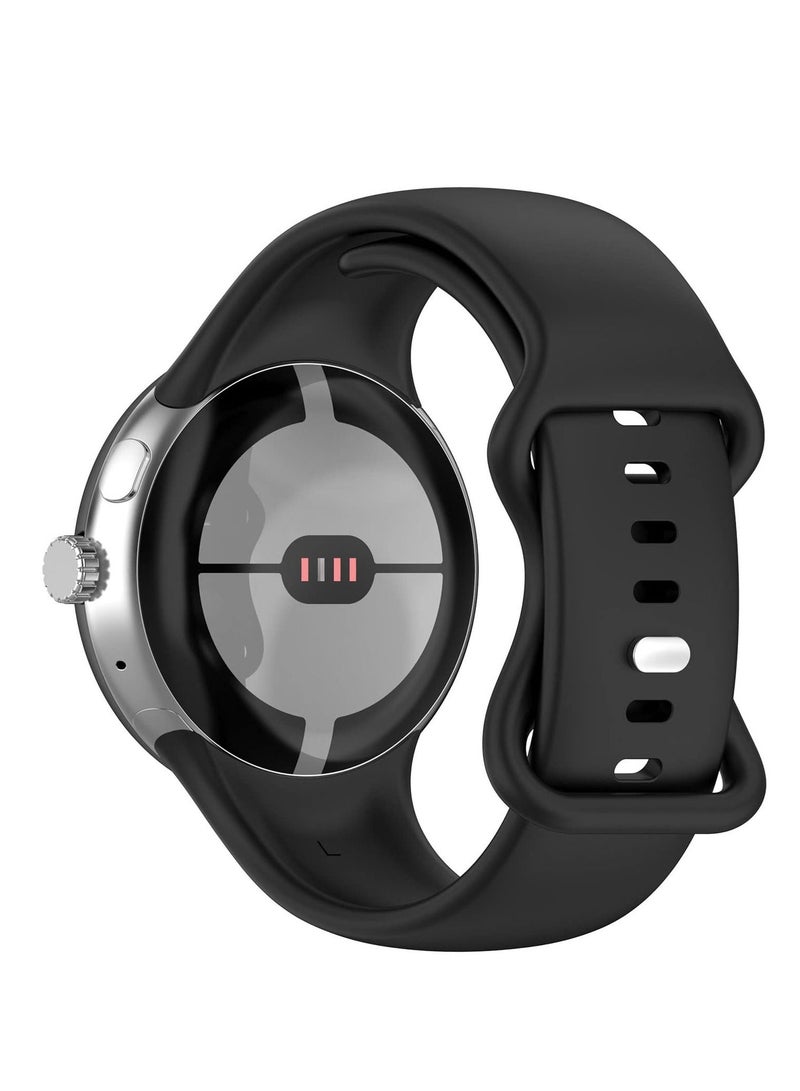 Strap Compatible with Google Pixel Watch Small Replacement Sport Silicone Watch Band Straps for Google Pixel Watch Women (Black S) - Image 3