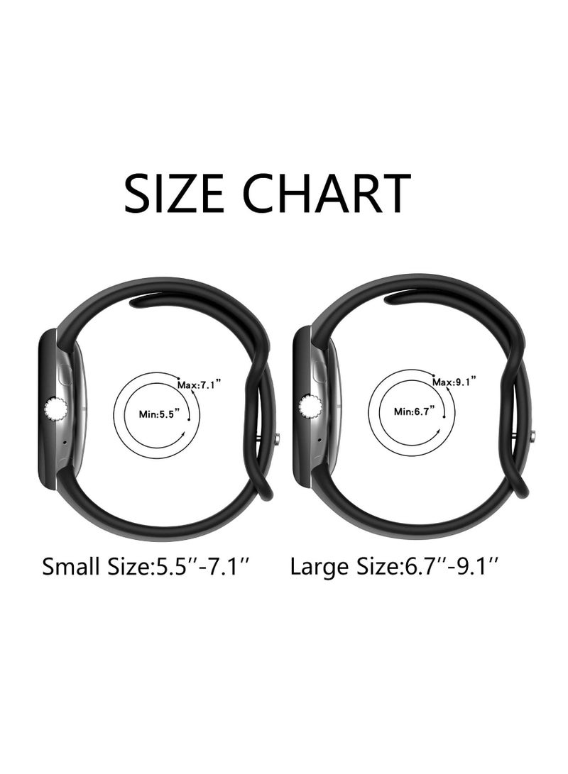 Strap Compatible with Google Pixel Watch Small Replacement Sport Silicone Watch Band Straps for Google Pixel Watch Women (Black S) - Image 4