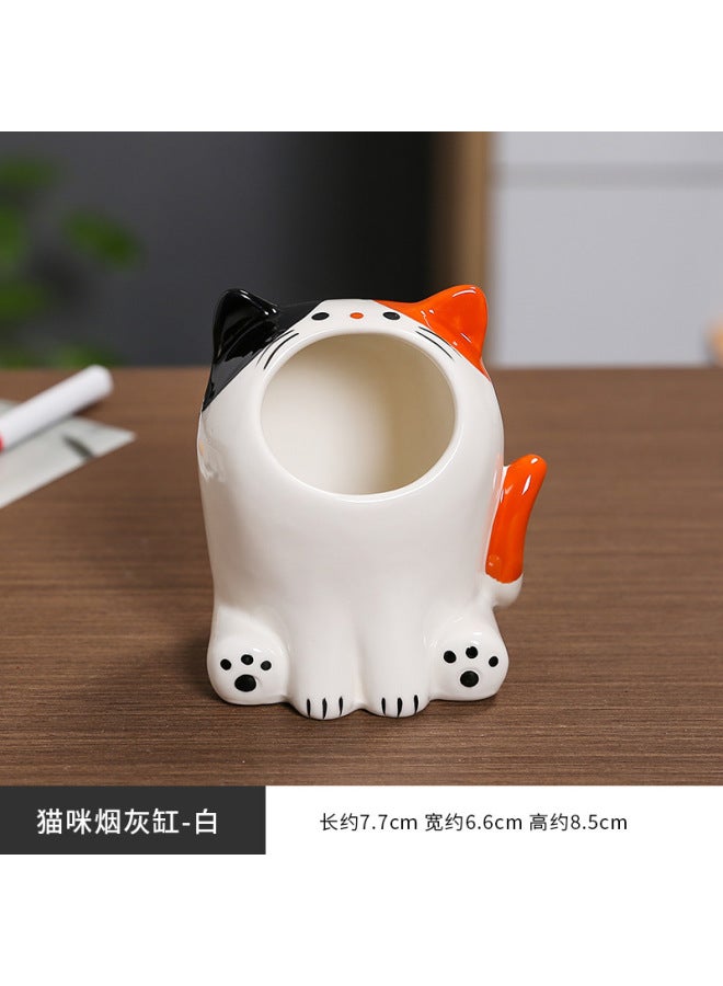 Ceramic Ashtray For Home Use, Cute, High-end, Light Luxury, Simple, Hotel Business Style, Simple Ashtray, Creative Ashtray