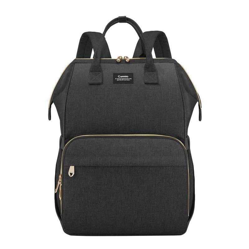 CURMIO Breast Pump Bag Backpack Compatible for Spectra S1, S2, Medela, Pumping Tote with Compartment for Cooler Bag, with Padded Laptop Sleeve for Working Moms, Black - Image 1