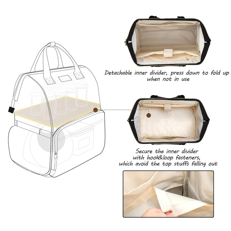 CURMIO Breast Pump Bag Backpack Compatible for Spectra S1, S2, Medela, Pumping Tote with Compartment for Cooler Bag, with Padded Laptop Sleeve for Working Moms, Black - Image 2