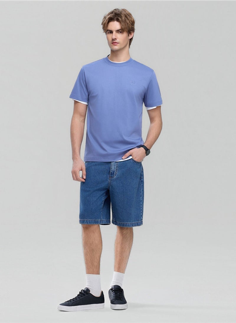 GIORDANO Men's Slim Fit Liquid Touch Cotton Crew Neck Tee - Image 2