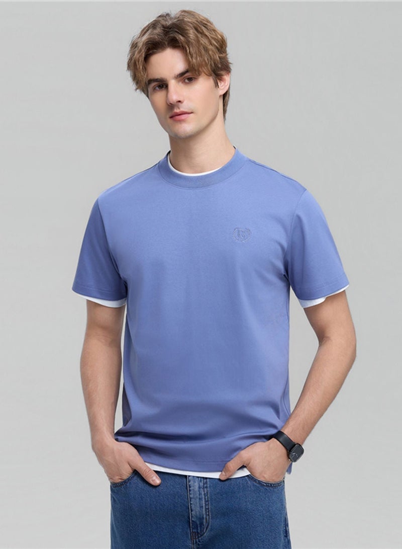 GIORDANO Men's Slim Fit Liquid Touch Cotton Crew Neck Tee - Image 1