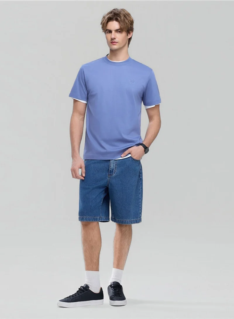 جيوردانو Men's Slim Fit Liquid Touch Cotton Crew Neck Tee