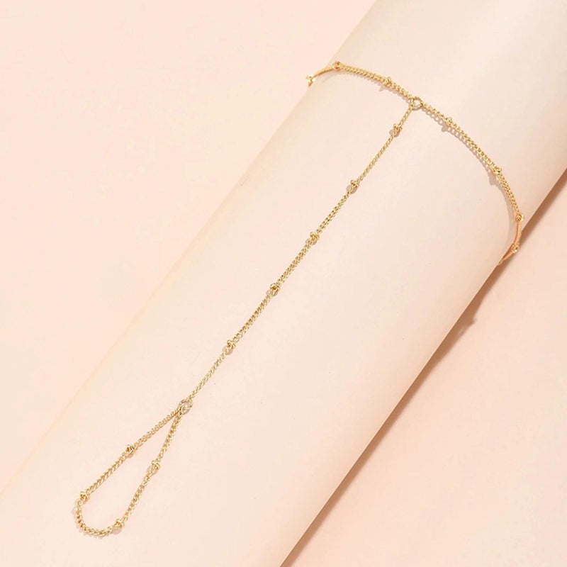 YANCHUN Hand Chain Bracelet Ring Bracelet Hand Chain Trendy Gold Bracelets Adjustable Rhinestone Hand Jewelry Gifts for Women - Image 5