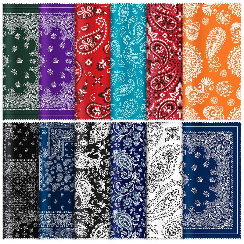 Copkim 24 Pcs Microfiber Cleaning Cloth Paisley Elegant Flowers Design Glasses Cleaning Cloth Multicolor Microfiber Lens Wipes Reusable Eyeglasses Wipes for Camera Lens Cell Phone Screens, 6 x 6 Inch - Image 1