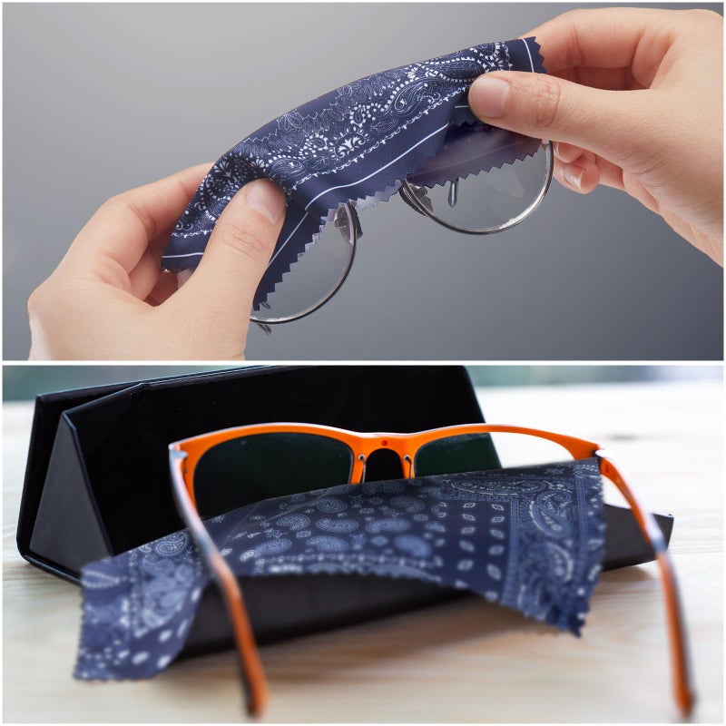 Copkim 24 Pcs Microfiber Cleaning Cloth Paisley Elegant Flowers Design Glasses Cleaning Cloth Multicolor Microfiber Lens Wipes Reusable Eyeglasses Wipes for Camera Lens Cell Phone Screens, 6 x 6 Inch - Image 5