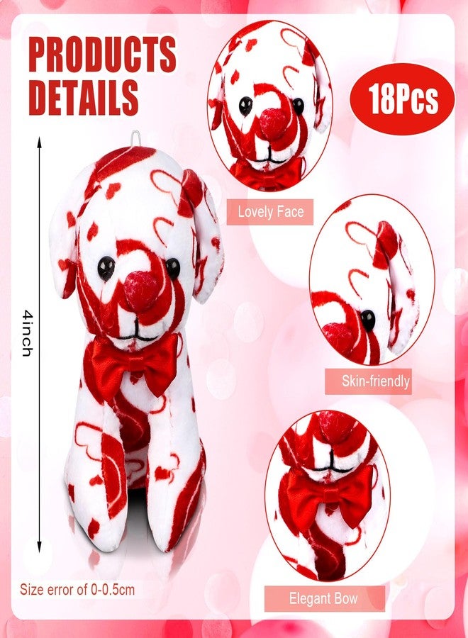 Haull 18 Pcs Valentine's Day Stuffed Dogs Plush Toys with Hearts Pattern for Valentine's Day Birthday Party Gift Favors - Image 2
