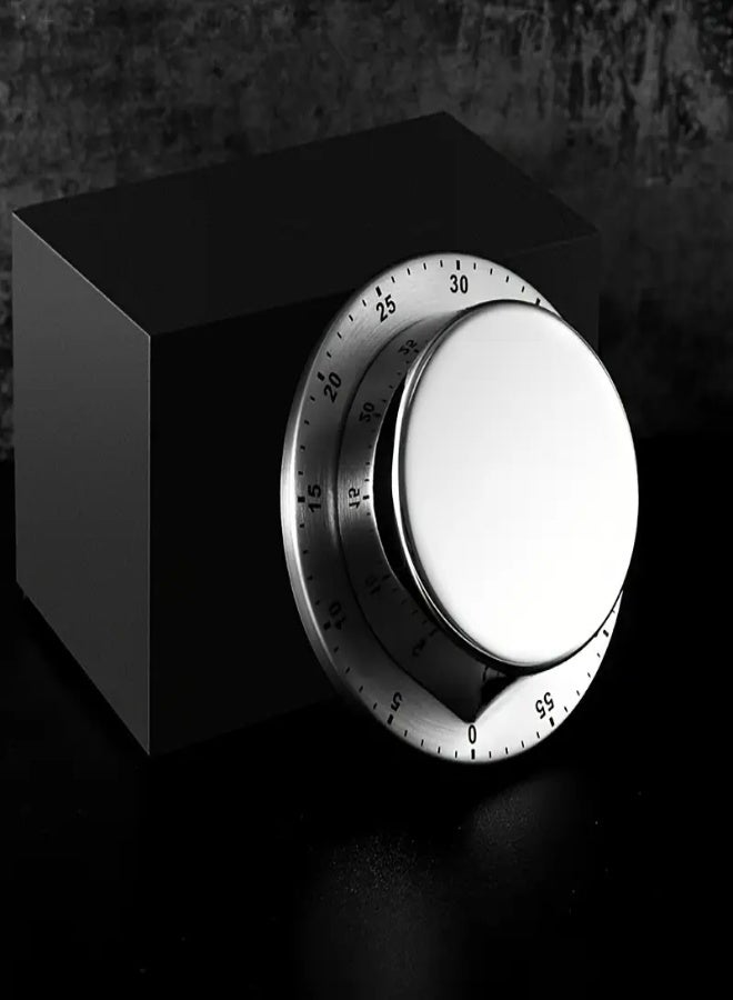 ارواق مؤقت طاهٍ من الفولاذ المقاوم للصدأ مع إنذار عالي - لا حاجة إلى بطاريات، دعامة مغناطيسية، جودة عالية ومقاومة للتآكل، قرص 60 دقيقة للطهي والخبز والقراءة والواجبات المنزلية ومؤقت الطهي، مؤقت بسيط، أداة مطبخ مغناطيسية - Image 2