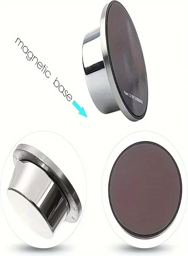 ارواق مؤقت طاهٍ من الفولاذ المقاوم للصدأ مع إنذار عالي - لا حاجة إلى بطاريات، دعامة مغناطيسية، جودة عالية ومقاومة للتآكل، قرص 60 دقيقة للطهي والخبز والقراءة والواجبات المنزلية ومؤقت الطهي، مؤقت بسيط، أداة مطبخ مغناطيسية - Image 4