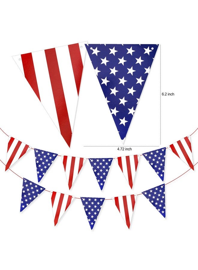 HOWAF لوازم حفلة 4 يوليو - لافتة علم النجوم والخطوط الأمريكية - زينة علم مثلث للولايات المتحدة - زينة حفلة وطنية ليوم الاستقلال وذكرى الحفلات - Image 4
