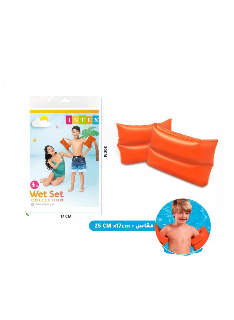INTEX Large Orange Inflatable Arm Band Floaties 25x17cm
