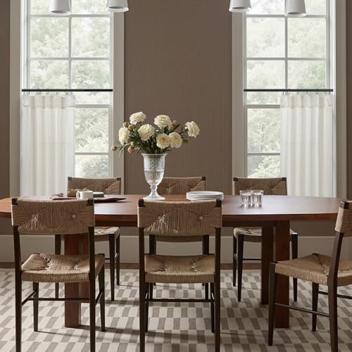 DANCURTON Pinch Pleated Cream Linen Kitchen Curtain 24 Inch Length 2 Panel Set Modern Neutral Short Cafe Curtains with Hooks Light Filtering Semi Sheer Small Window Treatment Tiers for Basement 30x24 2 FT Ivory - Image 3