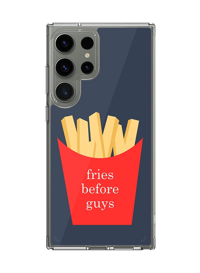 Stylizedd Classic Clear Case for Samsung Galaxy S24 Ultra , Hybrid Soft Case Flexible Edges Anti Drop TPU PC Gel Thin Transparent Cover - Fries Before Guys - Image 1