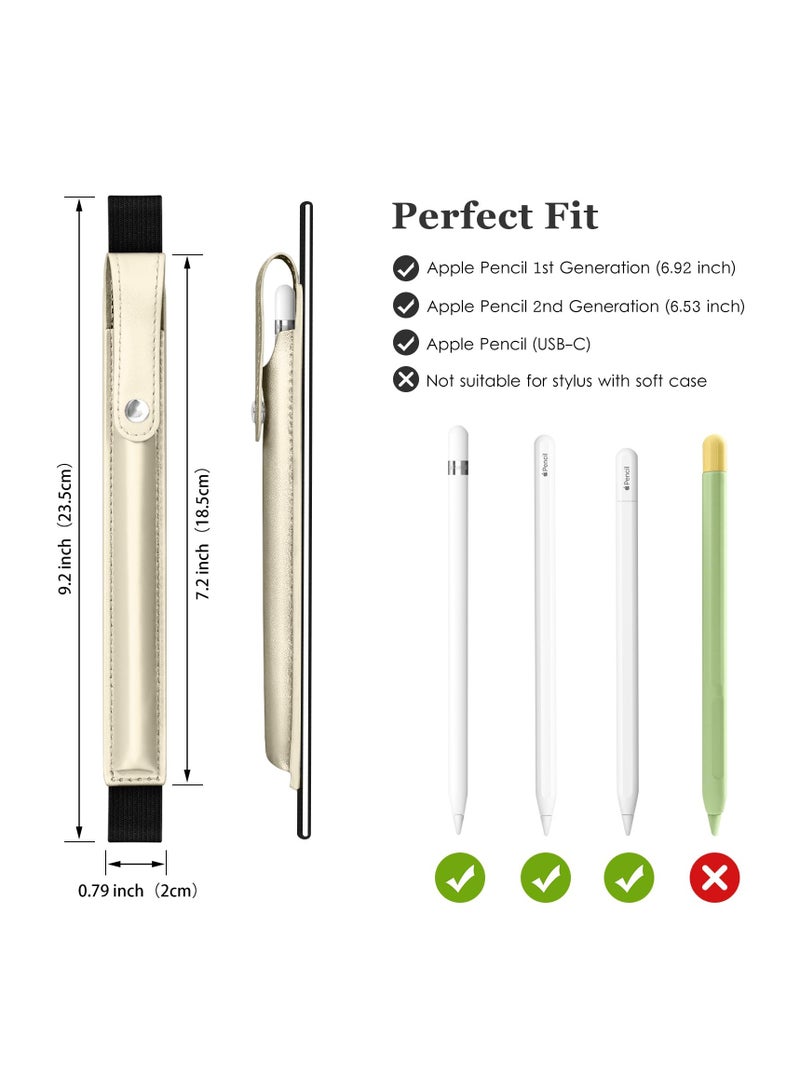 SYOSI Pencil Case with USB-C Compatibility for Apple Pencil, Leather Pencil Pouch Pencil 1 & 2 Pouch PU Leather Sleeve with Detachable Elastic Band for iPad 10.2"/ 10.5"/ 10.9"/ 11"/ 12.9" - Image 4