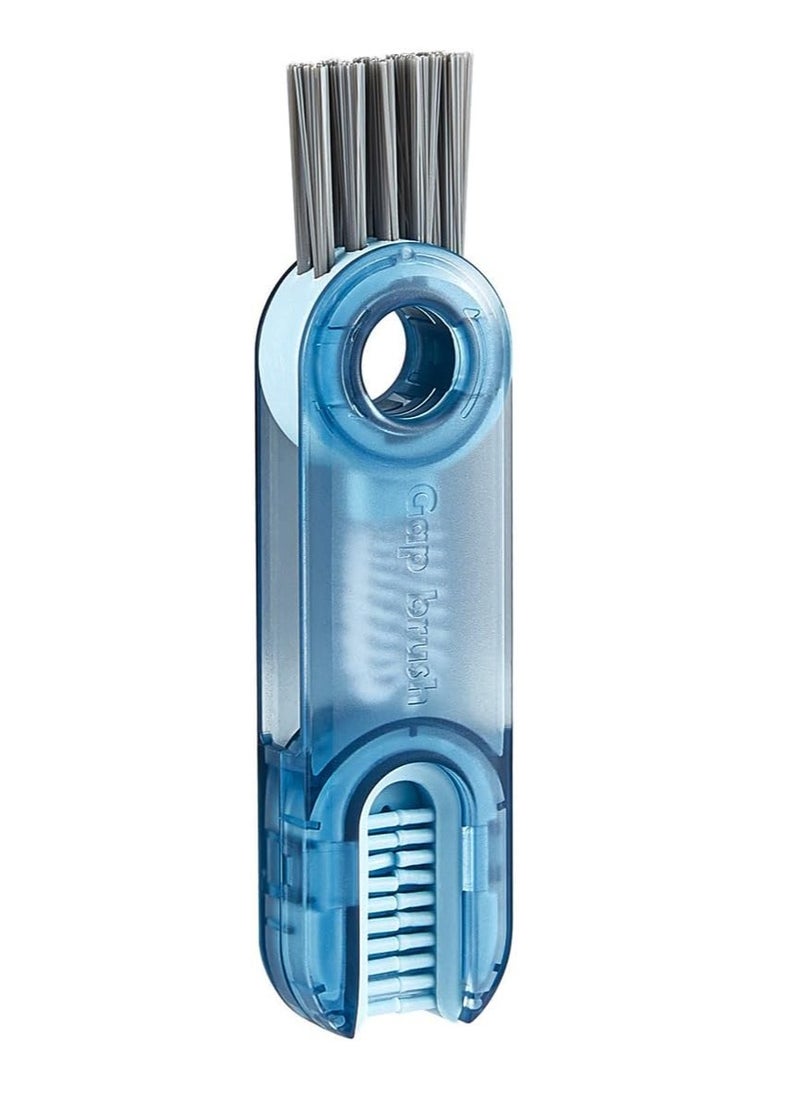 Generic ECVV 3 in 1 Multifunctional Cleaning Brush U-Shaped Silicone Bottle Cleaner Brush Cup Lid Crevice Cleaning Brush Home Kitchen Cleaning Tools (Blue)  - Image 1